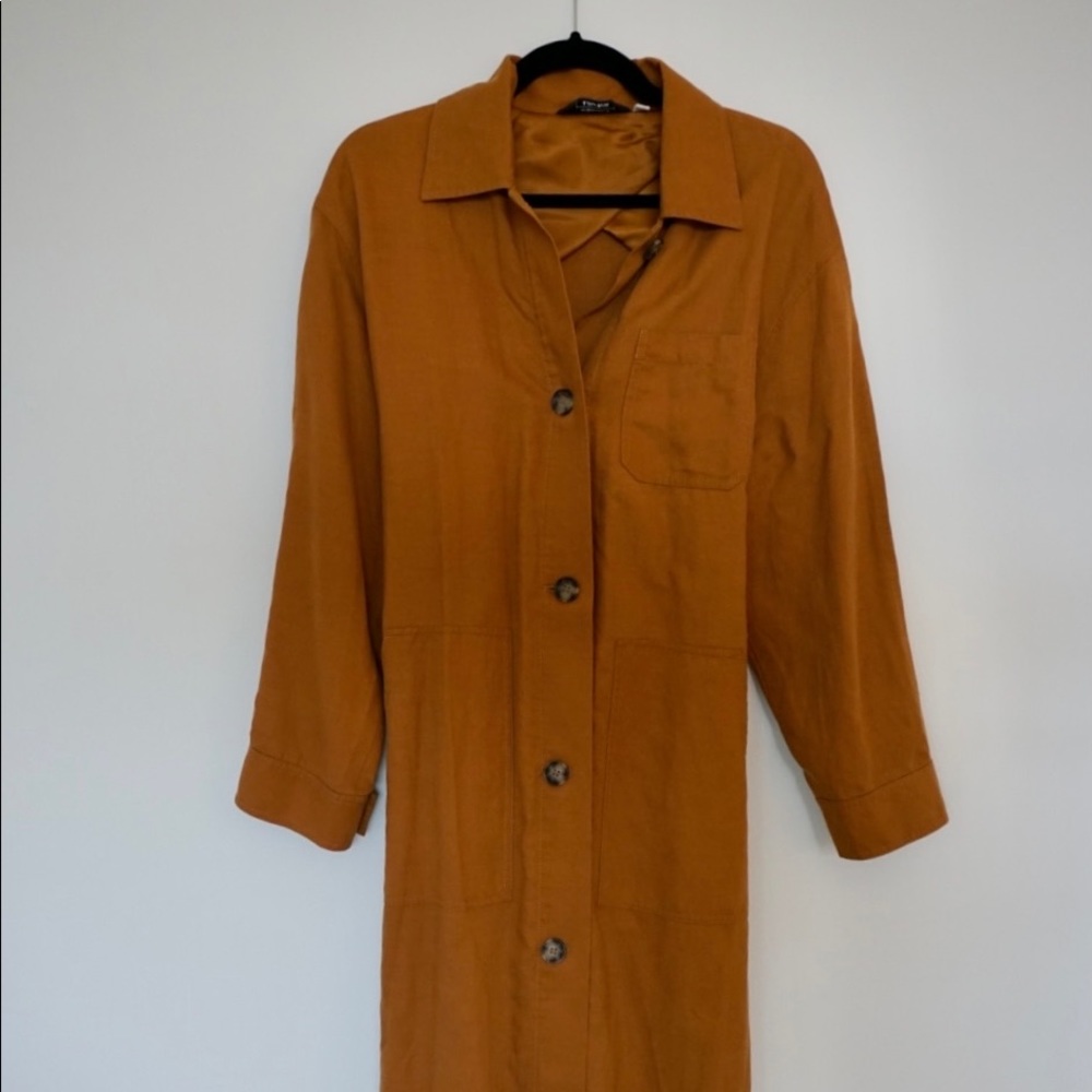 Linen blend trench coat